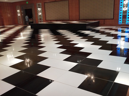 black and white dance floor